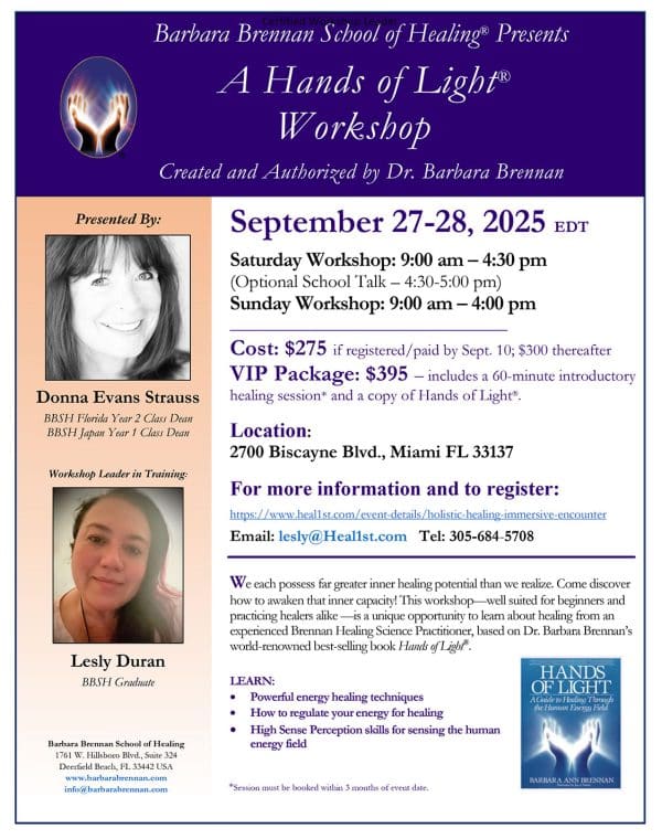 A Hands of Light Workshop - September
